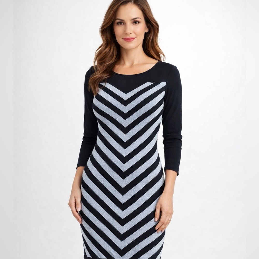 Black and Gray Chevron Dress